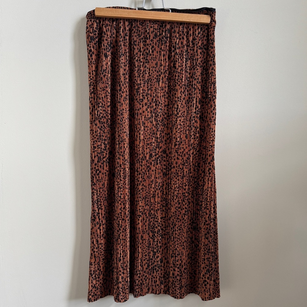 Anthropologie Maeve Leopard Print Plise Skirt